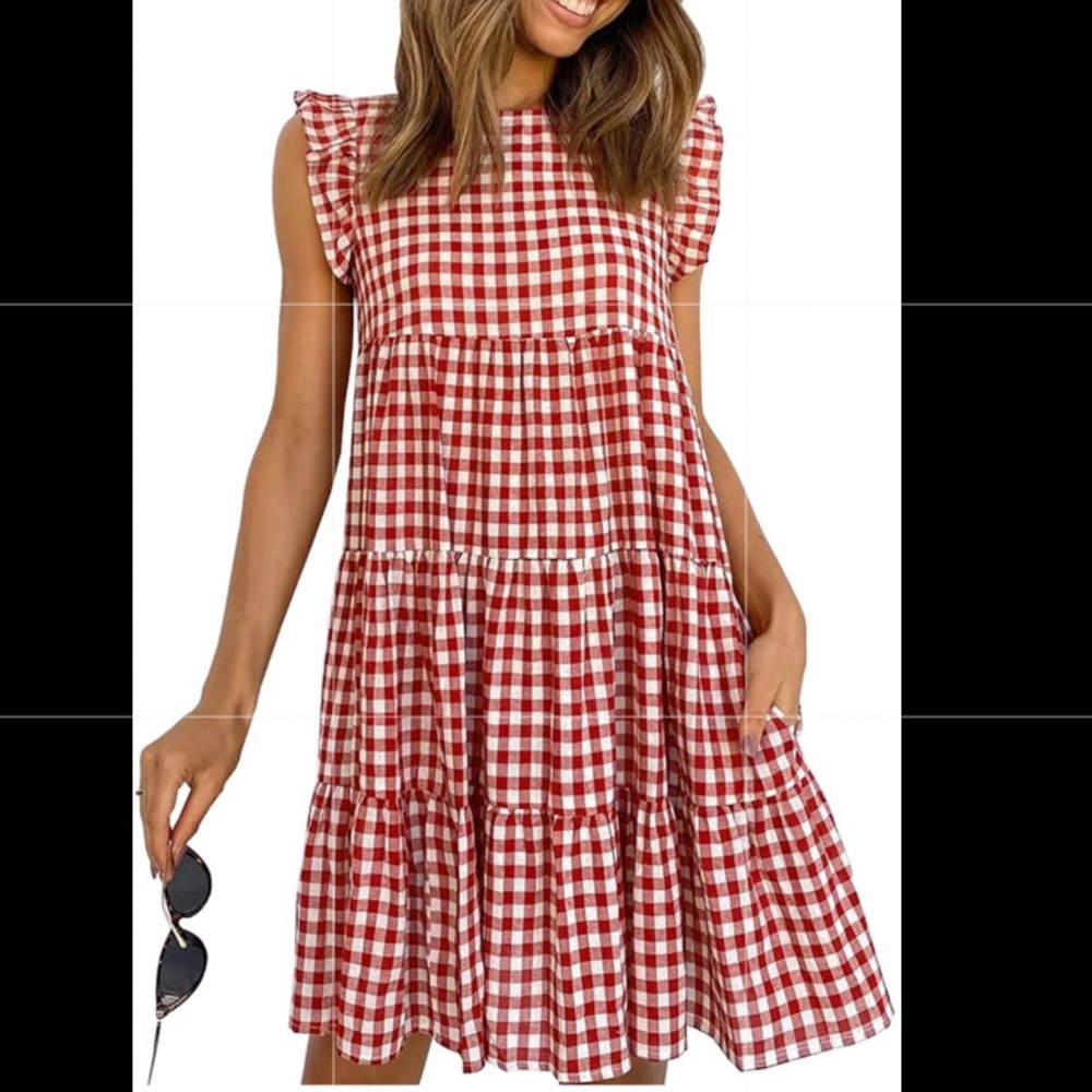 Red Plaid swing dress